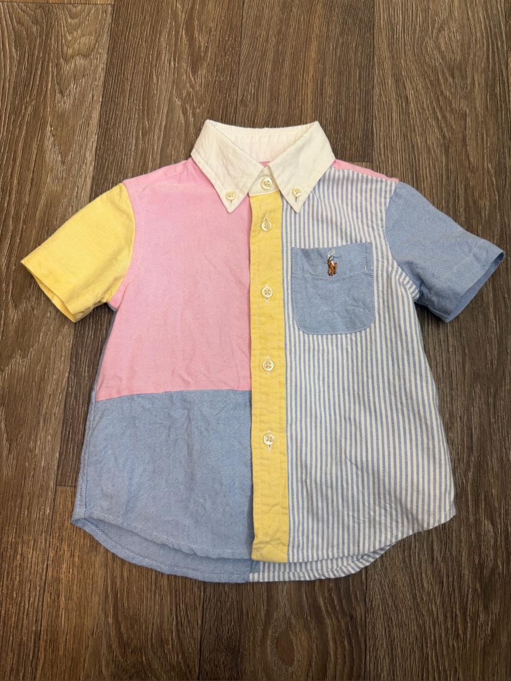 Polo by Ralph Lauren Colorblock Button-Down Shirt - Pink/Yellow/Blue